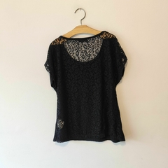 REMERA - COMO QUIERES - TALLE 36 - NEGRA CON ENCAJE - comprar online