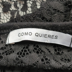 REMERA - COMO QUIERES - TALLE 36 - NEGRA CON ENCAJE en internet