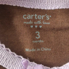BODY - CARTER'S - TALLE 3 MESES - MARRÓN MOTIVO OSITO - PilchaGo