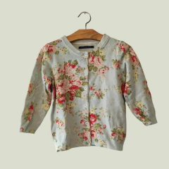 SAQUITO - LITTLE AKIABARA - TALLE 18 MESES - CELESTE MOTIVO FLORES - comprar online