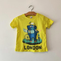 REMERA - ZARA - TALLE 9 A 12 MESES - AMARILLO MOTIVO MONSTRUO CON PATINETA - comprar online