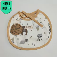 BABERO - RUFFITOS - TALLE ÚNICO - BEIGE MOTIVO ANIMALES