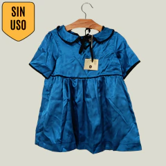 VESTIDO - PAULA CAHEN D'ANVERS - TALLE 2 AÑOS - RAZO CELESTE Y NEGRO