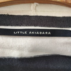 CAMPERA LIVIANA - LITTLE AKIABARA - TALLE 6 AÑOS - A RAYAS NEGRO Y BEIGE - PilchaGo