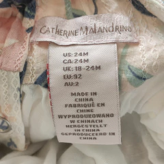 VESTIDO - CATHERINE MALANDRINO - TALLE 18 A 24 MESES - BLANCO Y ROSA MOTIVO FLORES - PilchaGo