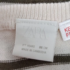 REMERA - ZARA - TALLE 12 MESES - TEJIDO BEIGE A RAYAS en internet