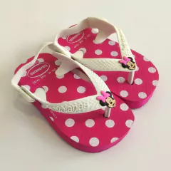 OJOTAS - HAVAIANAS - TALLE AR 17/18 - ROSA Y BLANCO MOTIVO MINNIE