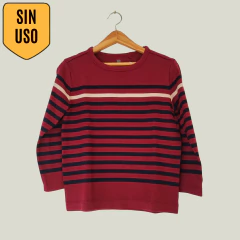 SWEATER - UNIQLO - TALLE 3 A 4 AÑOS - A RAYAS BORDÓ Y AZUL - comprar online