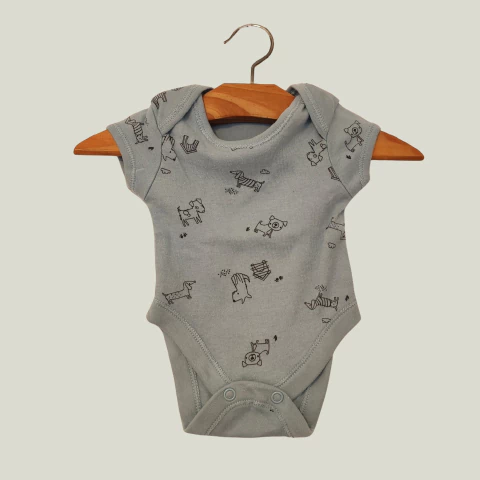 BODY - PRIMARK - TALLE 0 MESES - CELESTE MOTIVO ANIMALES - comprar online