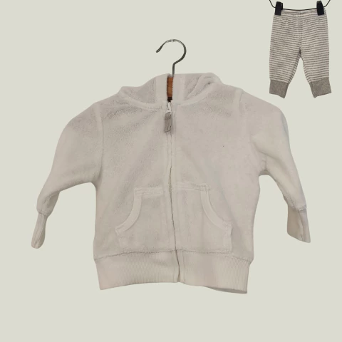 CONJUNTO - CARTER'S - TALLE 3 MESES - SET X2 (CAMPERA LIVIANA Y PANTALÓN) A RAYAS BLANCO Y GRIS MOTIVO OVEJA - comprar online
