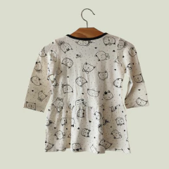 VESTIDO - BROER - TALLE 9 A 12 MESES - A LUNARES BLANCO MOTIVO GATOS en internet