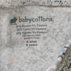 LEGGING - BABYCOTTONS - TALLE 6 AÑOS - BLANCO FLOREADO - PilchaGo
