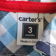 CAMISA - CARTER'S - TALLE 3 MESES - CELESTE A CUADROS - PilchaGo