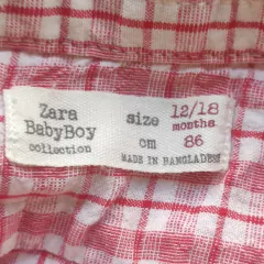 CAMISA - ZARA - TALLE 12 A 18 MESES - A CUADROS ROJO Y BLANCO en internet