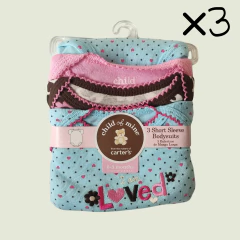 BODY - CARTER´S - TALLE 0 A 3 MESES - SET X3 UNIDADES MOTIVOS VARIOS MANGA CORTA en internet