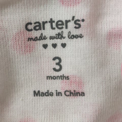 BODY - CARTER'S - TALLE 3 MESES - A LUNARES BLANCO Y ROSA - PilchaGo