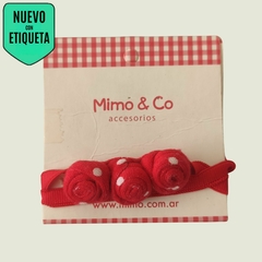 VINCHA - MIMO - TALLE 0 A 3 MESES - ROJO MOTIVO FLORES - comprar online