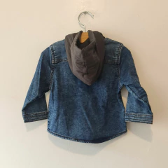 CAMISA ML - WONDER NATION - TALLE 12 MESES - JEAN AZUL CON CAPUCHA GRIS en internet