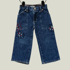 PANTALÓN JEAN - OSHKOSH - TALLE 2 AÑOS - AZUL FLOREADO