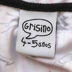 MUSCULOSA - GRISINO - TALLE 4 A 5 AÑOS - RAYAS BLANCO Y ROSA MOTIVO DIBUJOS en internet