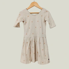 VESTIDO - LITTLE AKIABARA - TALLE 6 AÑOS - A LUNARES CREMA MOTIVO FLORES