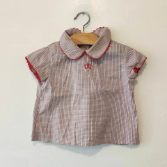 BLUSA - PAULA CAHEN D'ANVERS - TALLE 3 MESES - A CUADROS ROJO - comprar online