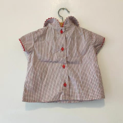BLUSA - PAULA CAHEN D'ANVERS - TALLE 3 MESES - A CUADROS ROJO en internet