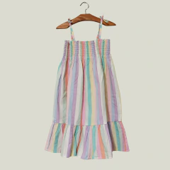 VESTIDO - H&M - TALLE 4 AÑOS - A RAYAS MULTICOLOR