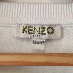 REMERA - KENZO - TALLE 12 AÑOS - BLANCO Y AMARILLO MOTIVO TIGRE - PilchaGo