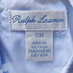 VESTIDO - RALPH LAUREN - TALLE 12 MESES - RAYAS CELESTE Y BLANCO CON BOMBACHUDO en internet