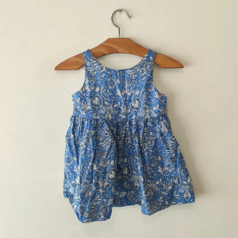 VESTIDO - BABYCOTTONS - TALLE 6 MESES - AZUL MOTIVO VARIOS - comprar online