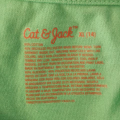 REMERA - CAT & JACK - TALLE 14 AÑOS - VERDE MOTIVO ARCOÍRIS CON LENTEJUELAS