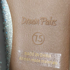 BALERINAS - DREAM PAIRS - TALLE AR 37 - PLATEADO CON BRILLOS - PilchaGo