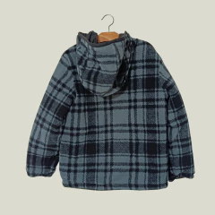 CAMPERA ABRIGO - COLUMBIA - TALLE 6 AÑOS - REVERSIBLE POLAR INTERIOR GRIS Y NEGRO