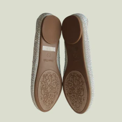 BALERINAS - DREAM PAIRS - TALLE AR 37 - PLATEADO CON BRILLOS