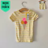 PIJAMA MC - GAP - TALLE 2 AÑOS - SET X2 PIEZAS (REMERA Y SHORT RAYAS AMARILLO MOTIVO HELADOS)