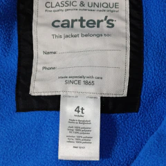 CAMPERA ABRIGO - CARTER'S - TALLE 4 AÑOS - CON POLAR GRIS, NEGRO Y AZUL en internet