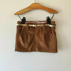 POLLERA - H&M - TALLE 3 A 4 AÑOS - GAMUZA MARRÓN CON CINTO