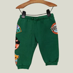 PANTALÓN - ZARA - TALLE 12 MESES - VERDE MOTIVO DISNEY