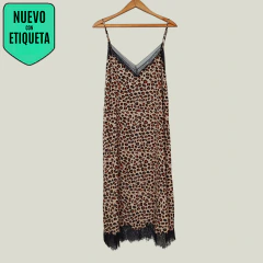 VESTIDO - RAPSODIA - TALLE 40 - ANIMAL PRINT MARRÓN