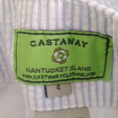 POLLERA - CASTAWAY - TALLE 4 AÑOS - BLANCO A RAYAS CELESTE en internet