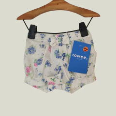 SHORT - COFFEE - TALLE 3 MESES - BLANCO MOTIVO FLORES en internet
