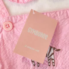 CONJUNTO - GYMBOREE - TALLE 6 A 12 MESES - SER X2 PIEZAS (JARDINERO Y BODY) ROSA Y BLANCO - comprar online