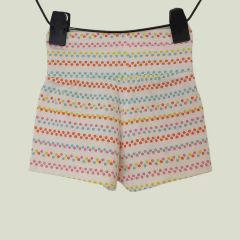 SHORT - TOMMY HILFIGER - TALLE 6 A 9 MESES - A LUNARES MULTICOLOR BLANCO en internet