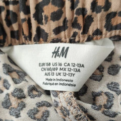 PANTALÓN - H&M - TALLE 12 A 13 AÑOS - MARRÓN MOTIVO ANIMAL PRINT - tienda online