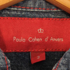 CAMPERA JEAN - PAULA CAHEN D'ANVERS - TALLE 2 AÑOS - AZUL CON BORDADOS MOTIVO CORAZÓN - PilchaGo