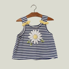 MUSCULOSA - LITTLE LASS - TALLE 2 AÑOS - RAYAS AZUL Y BLANCO