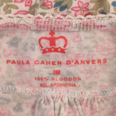 ENTERITO - PAULA CAHEN D'ANVERS - TALLE 3 MESES - BLANCO MOTIVO FLORES - PilchaGo