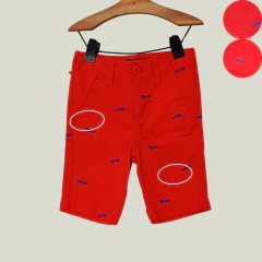 BERMUDA - OSHKOSH - TALLE 4 AÑOS - ROJO MOTIVO PECES - PilchaGo