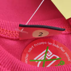 REMERA - OWOKO - TALLE 6 MESES - ROSA MOTIVO MONSTRUITO ML - PilchaGo